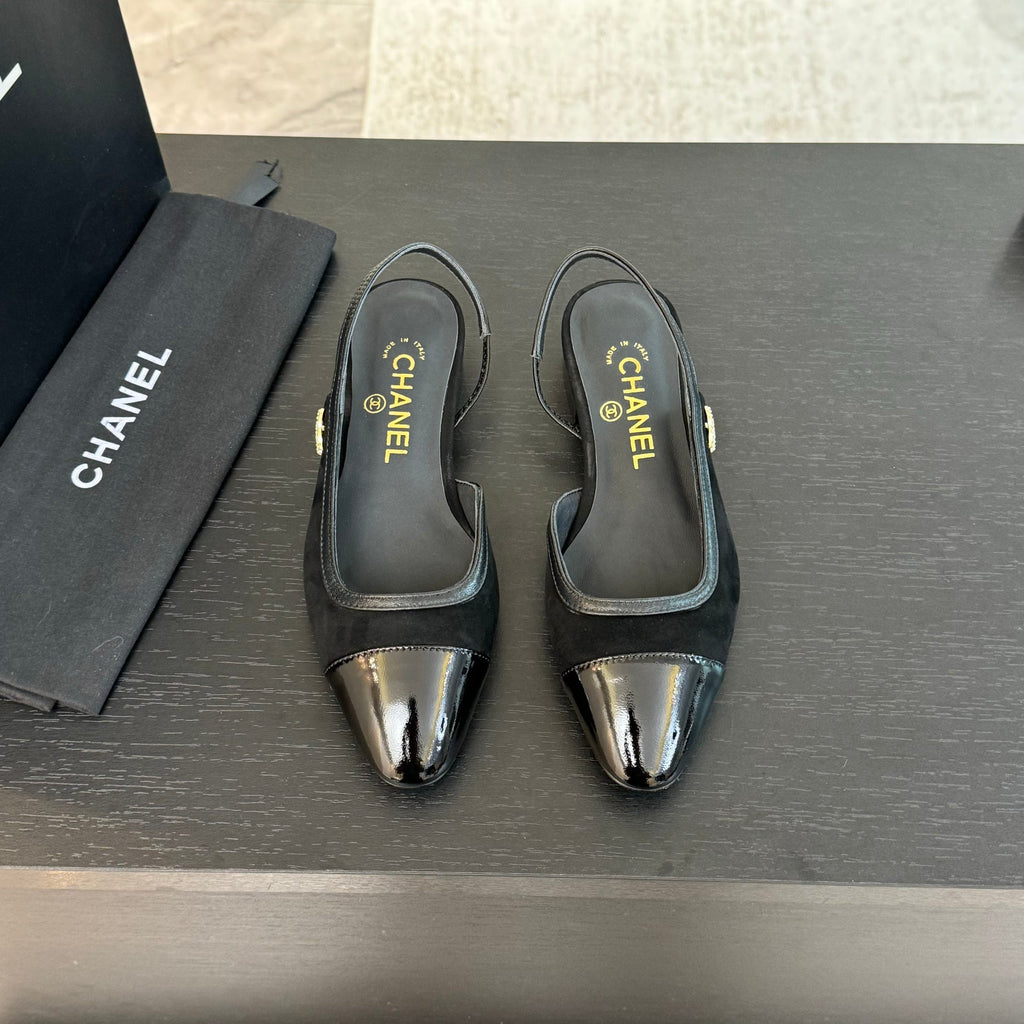 CC Slingback Black Suede
