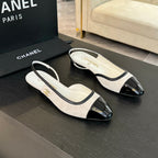 CC Slingback White Black Suede