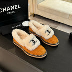 CC Moccasins Yellow Orange Suede And Fleece