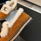 CC Moccasins Yellow Orange Suede And Fleece