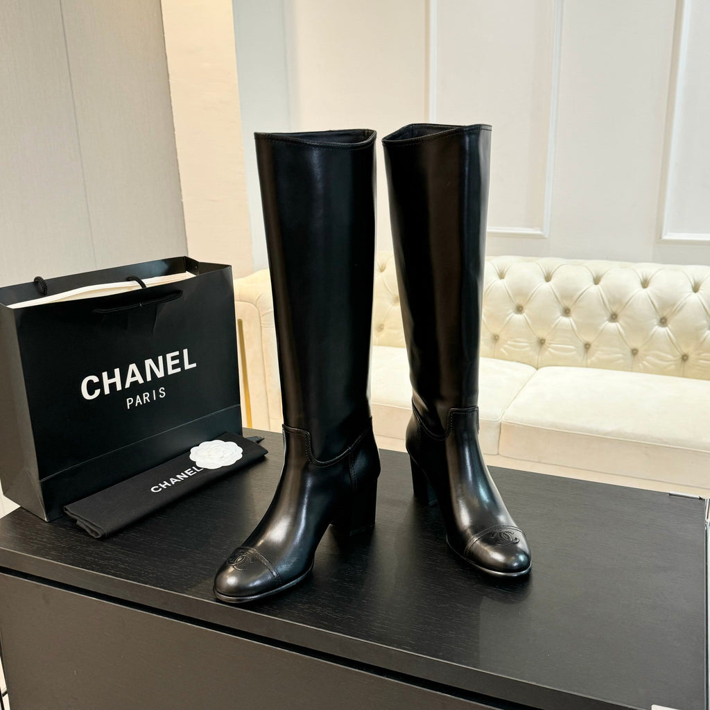 CC High Boots 75mm Black Cowhide