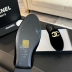CC Mule Black Velvet Double C Diamond