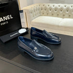 CC 25C Moccasins Dark Blue Patent Leather