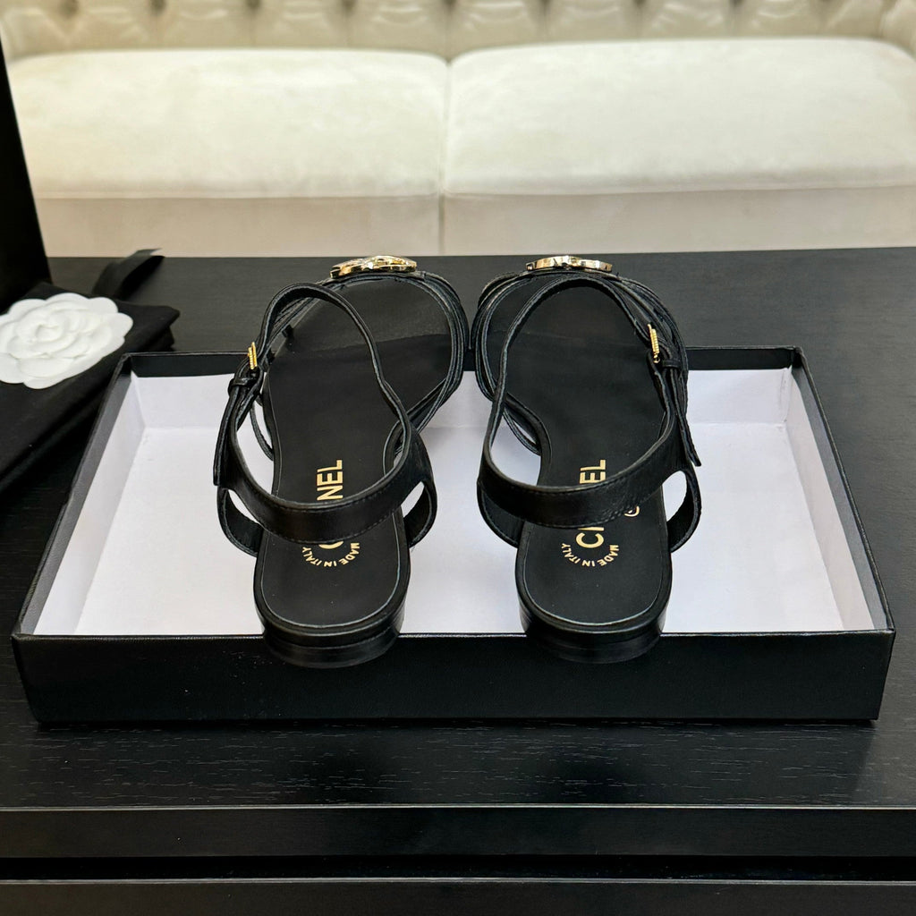 CC 15mm Sandal Black Sheepskin 212924