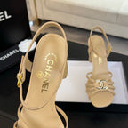 CC 85mm Sandal DarkCream Sheepskin  212931