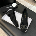 CC 25P Ballet Heel 50mm Black Raffia Large Logo