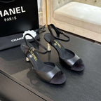CC 25S Slingback 85mm Black Calfskin Purple Suede