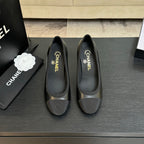 CC 25S Pump 85mm Black Calfskin Grosgrain