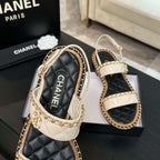 CC 25K sandal 10mm leather chain calfskin
