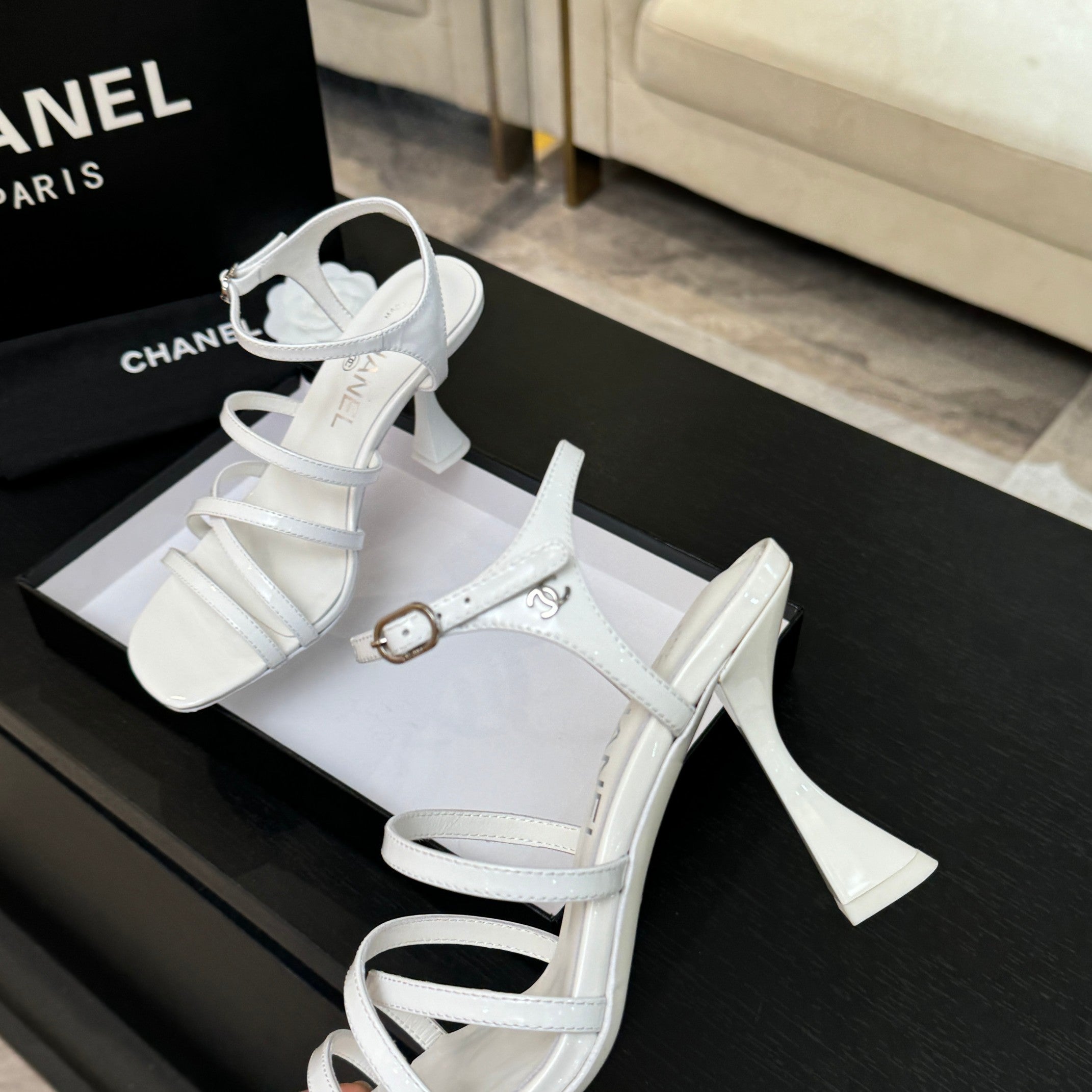 CC Cruise 25/26 Sandal 95mm White Patent Leather