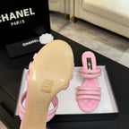 CC 26C Double C Strap Sandals PInk Sheepskin