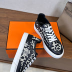 HM Get Sneaker Black White Prunoir Canvas and Calfskin 543797