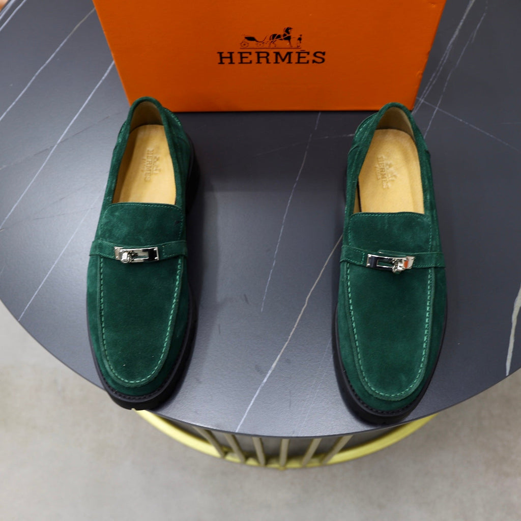 HM Men's Icone Loafer Dark Olive Green Suede 714428