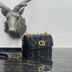 miss caro mini 18 black cannage tweed