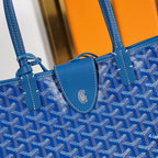 saint louis pm 34cm blue canvas chevroches calfskin