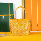 ANJOU MINI BAG 20 IN YELLOW GOYARDINE CANVAS AND CALFSKIN