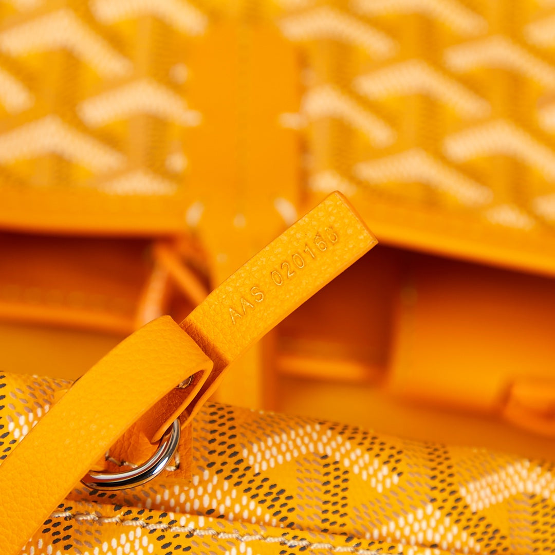 ANJOU MINI BAG 20 IN YELLOW GOYARDINE CANVAS AND CALFSKIN