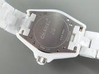 J12 Date Quartz White Ceramic Diamond Numerals White Dial
