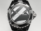 J12 38mm Automatic Limited Untitled H5582 Black Ceramic Black Steel Dial