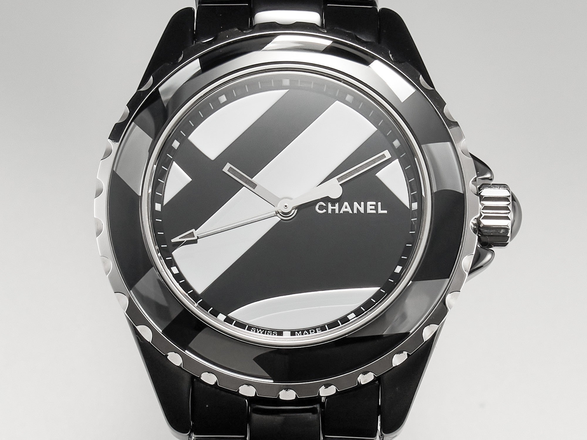 J12 38mm Automatic Limited Untitled H5582 Black Ceramic Black Steel Dial