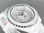 J12 Automatic White Ceramic White Numerals Black White Hands White Dial