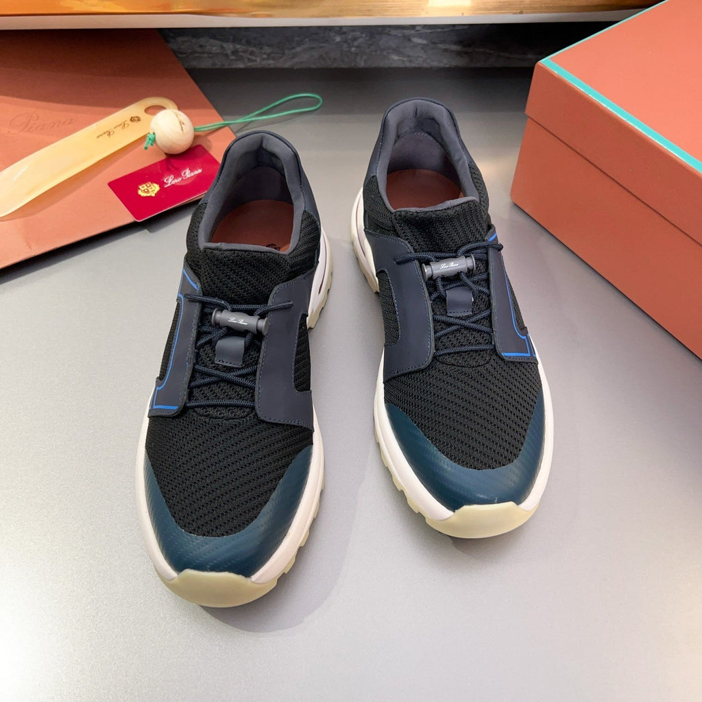 LP TRAIL HIKER WALK SNEAKER BLACK AND AEGEAN MESH BREATHABLE