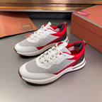 LP BRUNELLO SNEAKERS LIGHT GRAY AND RED MESH BREATHABLE