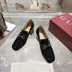 GG Women's Loafer Pump 55mm Horsebit Black Patent leather 502603