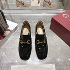 GG Women's Loafer Pump 55mm Horsebit Black Patent leather 502603