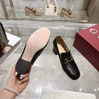 GG Women's Loafer Pump 55mm Horsebit Black Soft Cowhide 502606