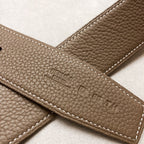HM H D'ANCRE BELT BUCKLE & REVERSIBLE COFFEE BROWN LEATHER STRAP 38 MM SILVER HARDWARE