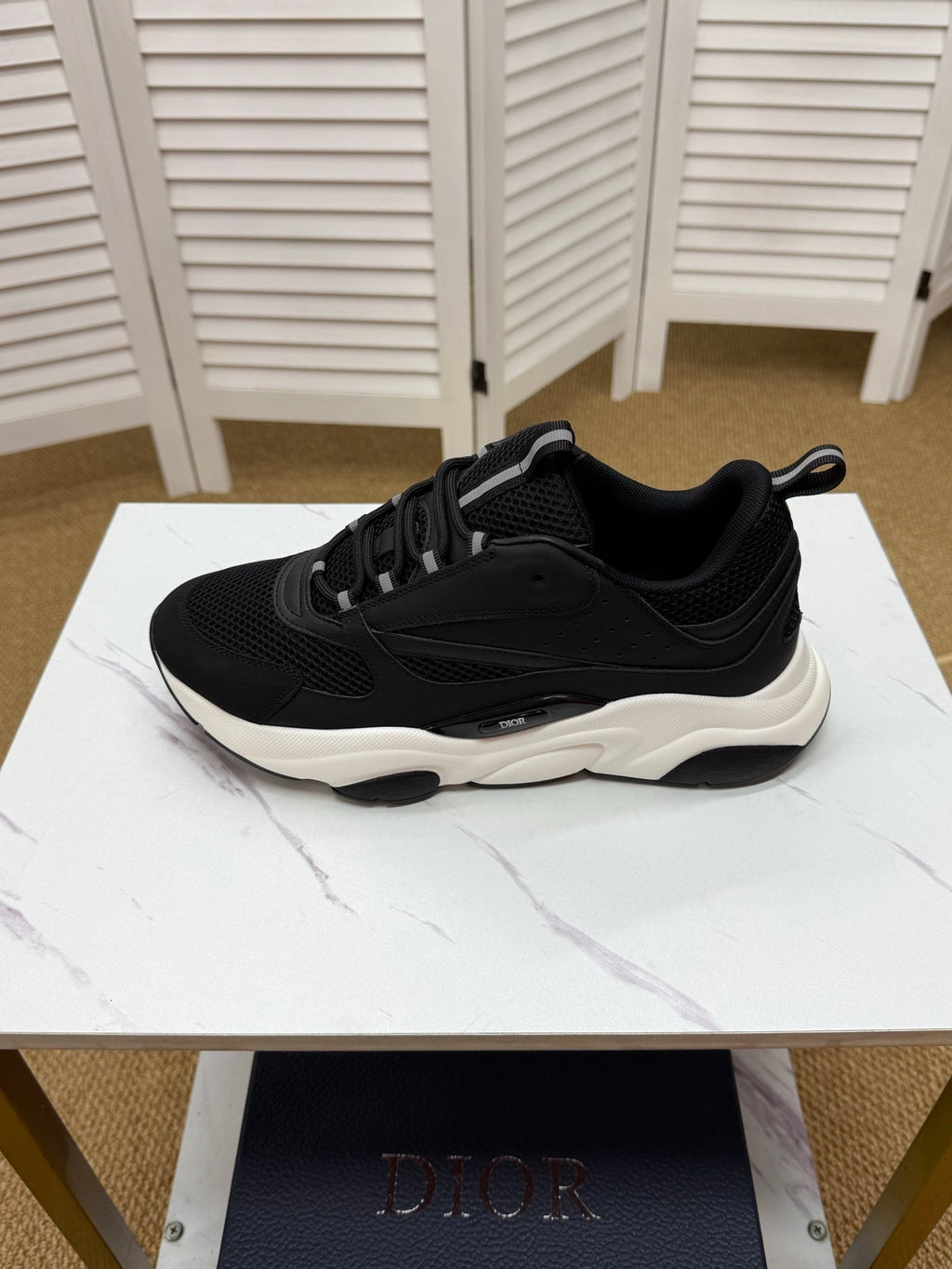 CD B22 Sneaker Black Mesh Calfskin 648068