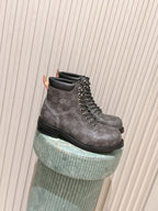 LV Ankle Boots Grey Black Damier Canvas 555690