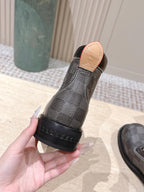LV Ankle Boots Grey Black Damier Canvas 555690