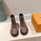LV Ankle Boots Brown Damier Canvas 555691