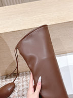 The Row 2025 Over-the-knee Boot Brown Elastic PU Sheepskin 556128