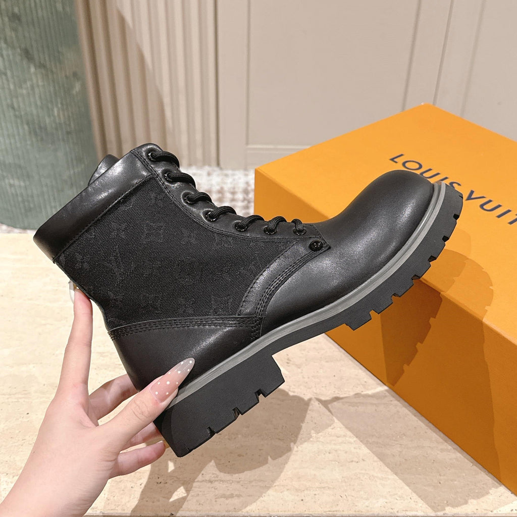 LV Boot Ranger Boots Black Cotton & Cowhide 556604