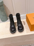 LV Boot Ranger Boots Black Cotton & Cowhide 556604