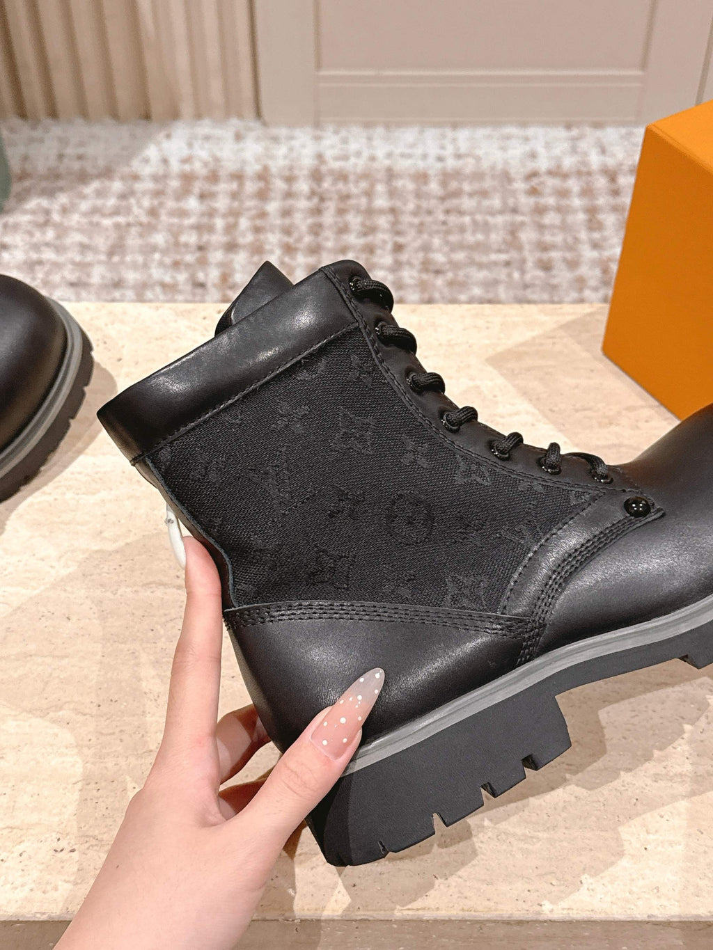 LV Boot Ranger Boots Black Cotton & Cowhide 556604