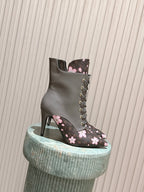 LV AW25 Ankle Boot Grey Monogram Canvas & Plain Calf Leather 555615