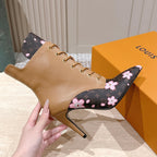LV AW25 Ankle Boot Brown Monogram Canvas & Plain Calf Leather 555616