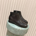 Miu Miu Pair Fumé Booties Ankle Boots Dark Brown Calf Leather 533040