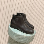 Miu Miu Pair Fumé Booties Ankle Boots Dark Brown Calf Leather 533040