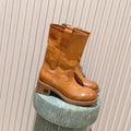 MiuMiu's 26SS Runway Slouch Boots Organge Leather 533044