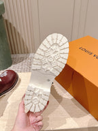 LV 25 Short Boots White Black Cowhide 576920