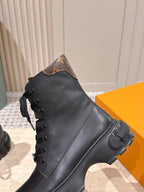 LV Squad Lace-up Ankle Boot 5cm Black Cowhide 576971
