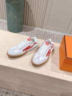 HM Jet Sneaker White Light Grey Red Suede Calfskin 583756