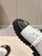 CC 26s Shoes 2cm Black White Quited Calfskin 583904