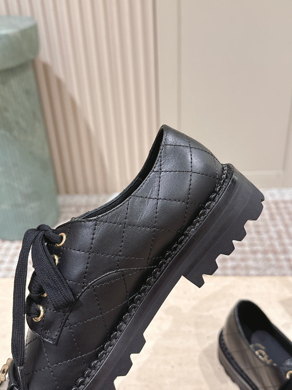 CC 26s Shoes 2cm Black Quited Calfskin 583905