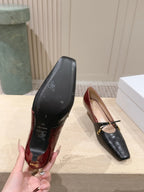 CD M  Pump 4cm Black Burgundy Crocodile-Printed Calfskin 694201